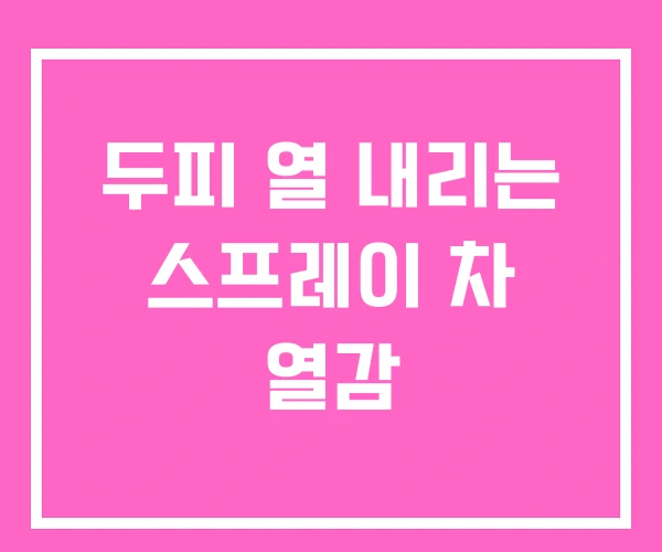 두피 열 내리는 스프레이 차 열감