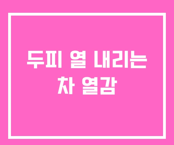 두피 열 내리는 차 열감