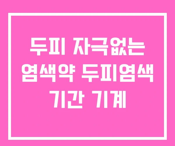 두피 자극없는 염색약 두피염색 기간 기계