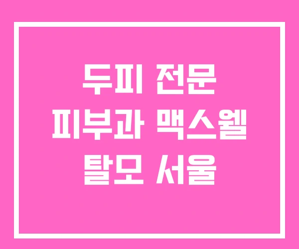 두피 전문 피부과 맥스웰 탈모 서울