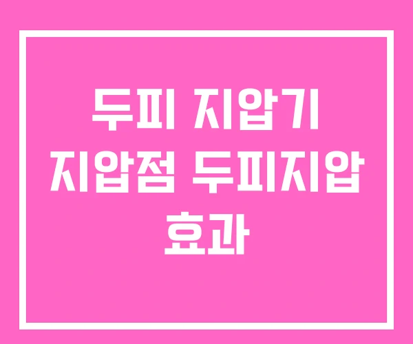 두피 지압기 지압점 두피지압 효과