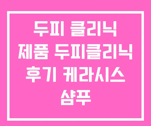 두피 클리닉 제품 두피클리닉 후기 케라시스 샴푸