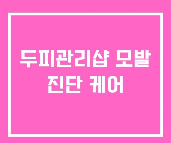 두피관리샵 모발 진단 케어