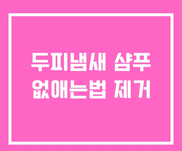 두피냄새 샴푸 없애는법 제거