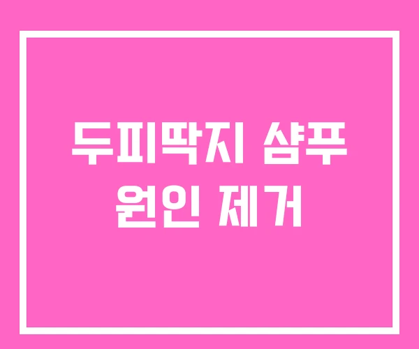 두피딱지 샴푸 원인 제거