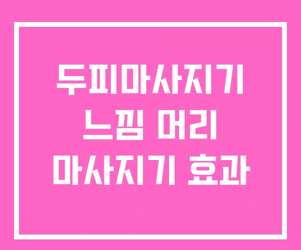 두피마사지기 느낌 머리 마사지기 효과