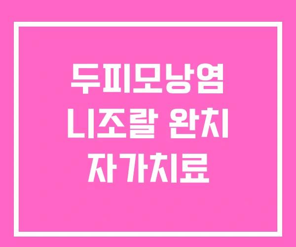 두피모낭염 니조랄 완치 자가치료