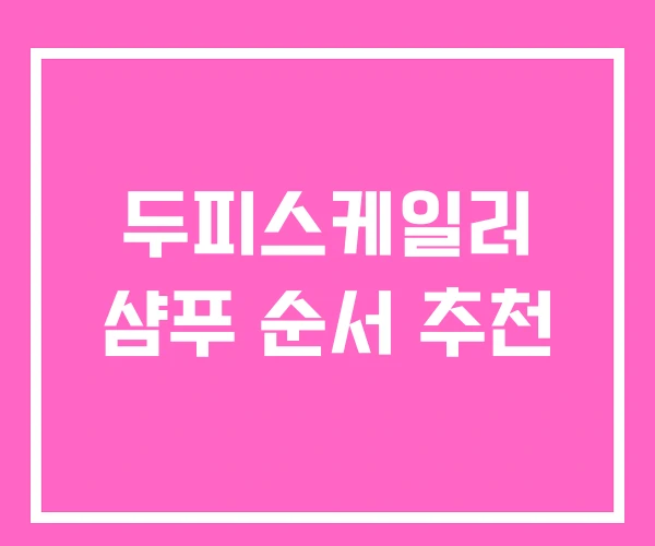 두피스케일러 샴푸 순서 추천 두피스케일러 샴푸 순서 추천