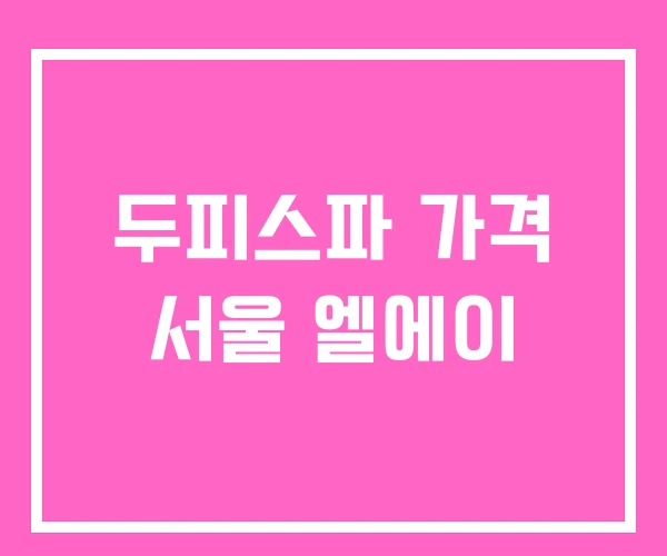 두피스파 가격 서울 엘에이