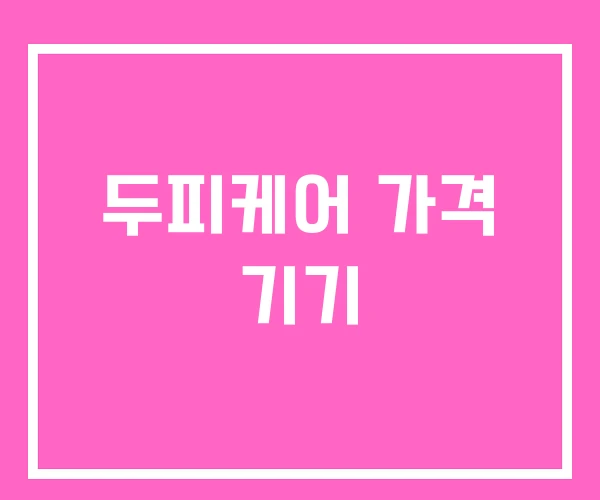 두피케어 가격 기기