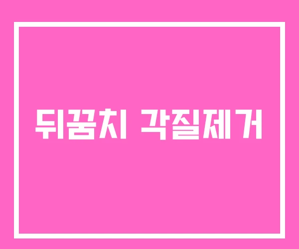 뒤꿈치 각질제거