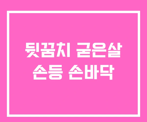 뒷꿈치 굳은살 손등 손바닥