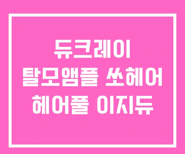 듀크레이 탈모앰플 쏘헤어 헤어풀 이지듀