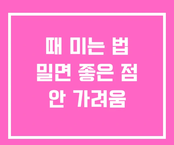 때 미는 법 밀면 좋은 점 안 가려움