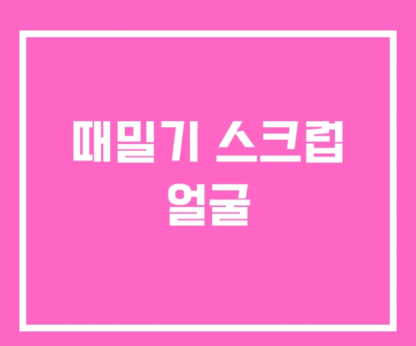 때밀기 스크럽 얼굴