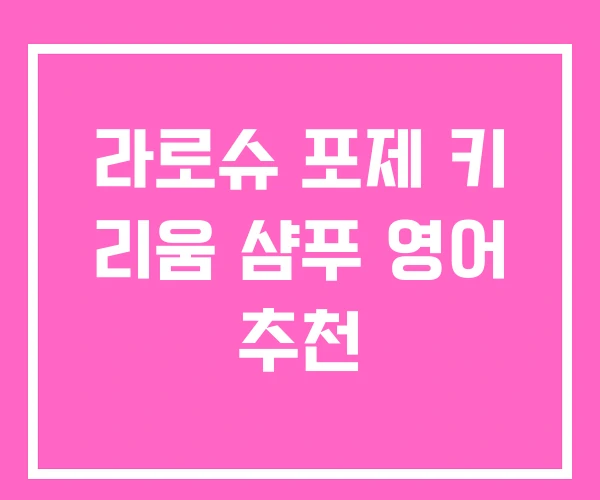 라로슈 포제 키 리움 샴푸 영어 추천