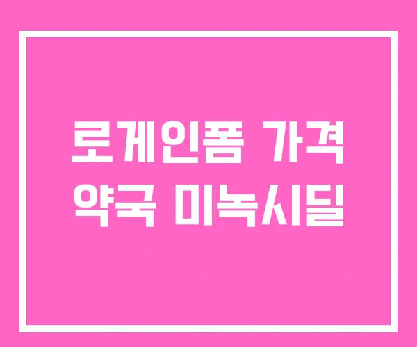 로게인폼 가격 약국 미녹시딜