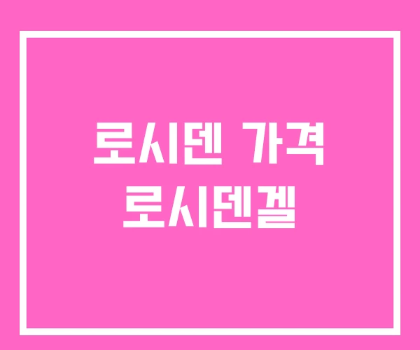 로시덴 가격 로시덴겔