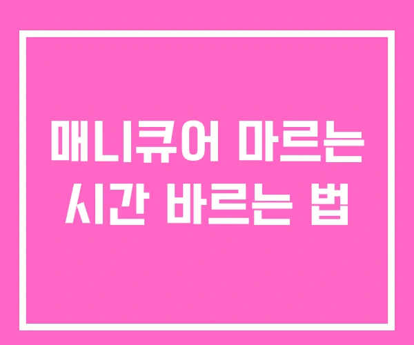 매니큐어 마르는 시간 바르는 법 매니큐어 마르는 시간 바르는 법