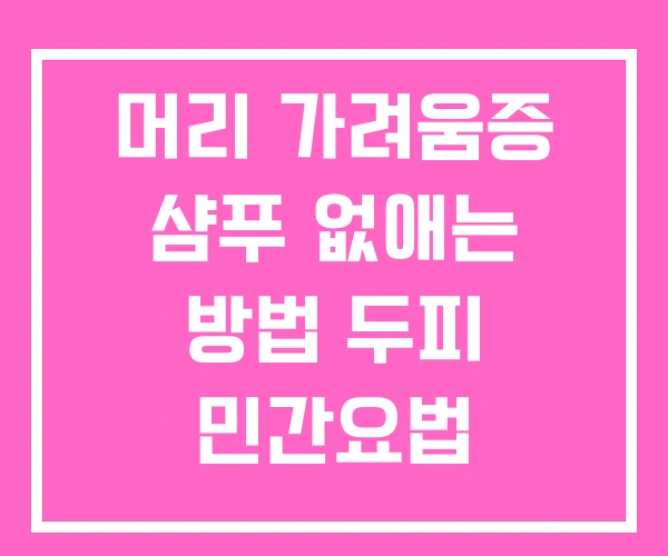 머리 가려움증 샴푸 없애는 방법 두피 민간요법