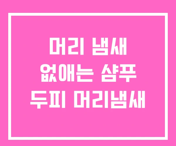 머리 냄새 없애는 샴푸 두피 머리냄새