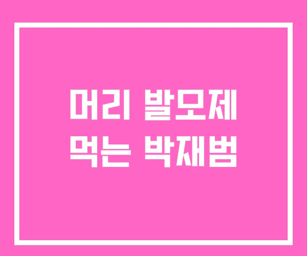 머리 발모제 먹는 박재범