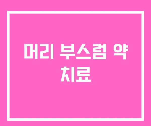 머리 부스럼 약 치료 머리 부스럼 약 치료