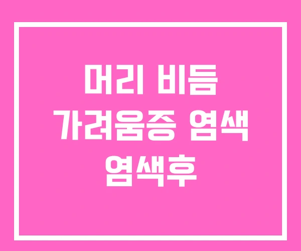 머리 비듬 가려움증 염색 염색후