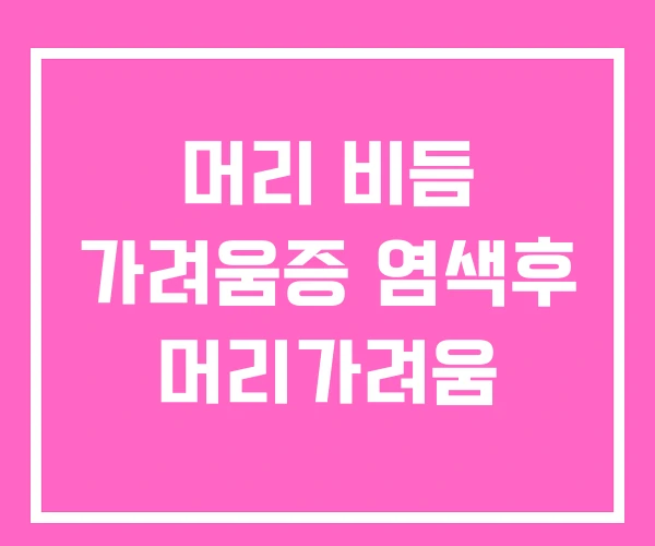 머리 비듬 가려움증 염색후 머리가려움