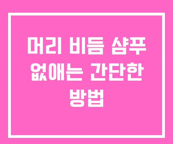 머리 비듬 샴푸 없애는 간단한 방법