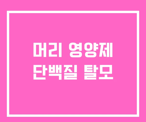 머리 영양제 단백질 탈모