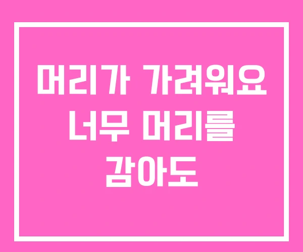 머리가 가려워요 너무 머리를 감아도 머리가 가려워요 너무 머리를 감아도