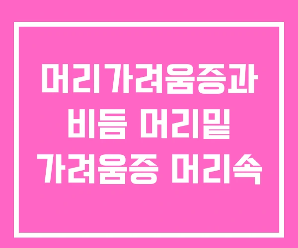 머리가려움증과 비듬 머리밑 가려움증 머리속