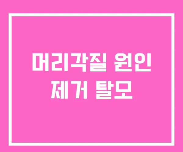 머리각질 원인 제거 탈모