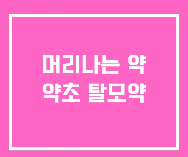 머리나는 약 약초 탈모약 머리나는 약 약초 탈모약