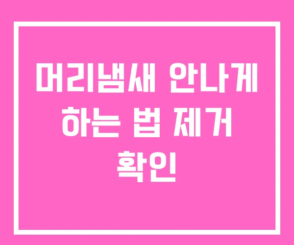 머리냄새 안나게 하는 법 제거 확인 머리냄새 안나게 하는 법 제거 확인