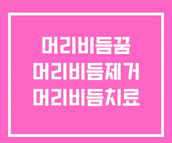 머리비듬꿈 머리비듬제거 머리비듬치료