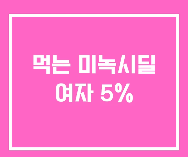 먹는 미녹시딜 여자 5%