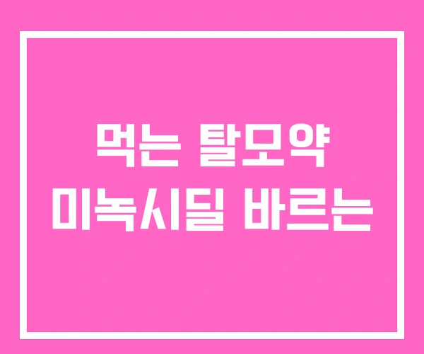 먹는 탈모약 미녹시딜 바르는