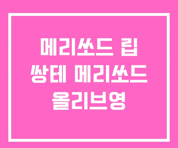 메리쏘드 립 쌍테 메리쏘드 올리브영 메리쏘드 립 쌍테 메리쏘드 올리브영