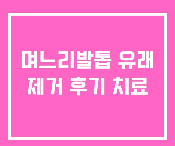 며느리발톱 유래 제거 후기 치료 며느리발톱 유래 제거 후기 치료
