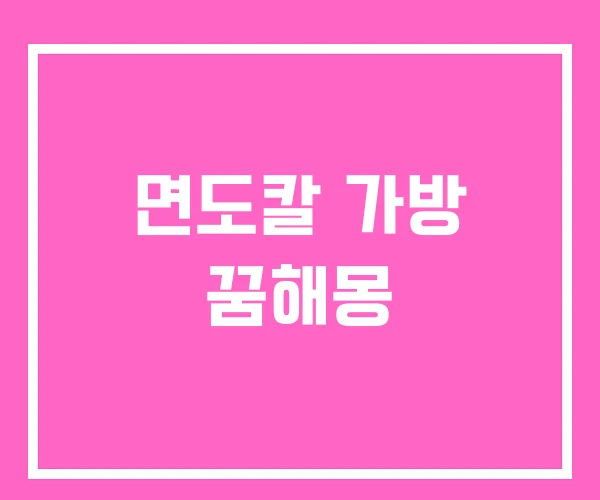 면도칼 가방 꿈해몽