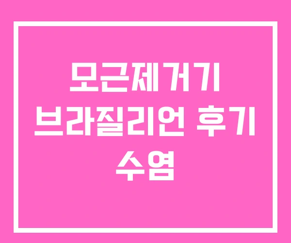 모근제거기 브라질리언 후기 수염