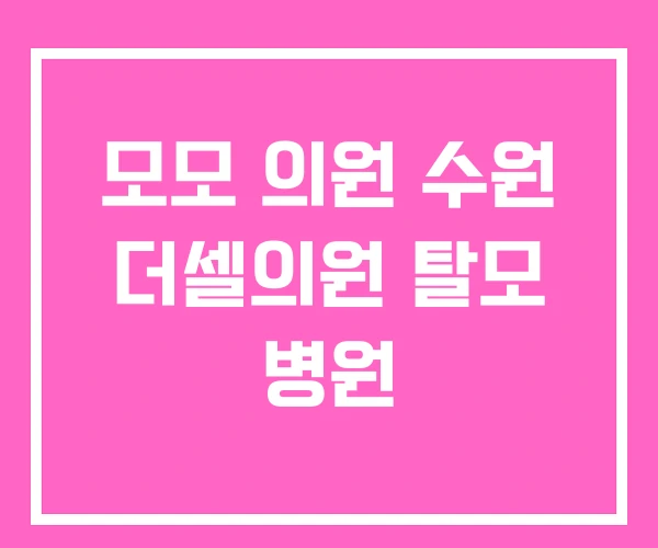 모모 의원 수원 더셀의원 탈모 병원