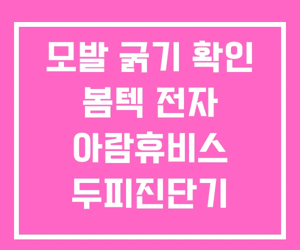 모발 굵기 확인 봄텍 전자 아람휴비스 두피진단기 모발 굵기 확인 봄텍 전자 아람휴비스 두피진단기