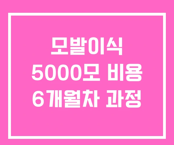 모발이식 5000모 비용 6개월차 과정