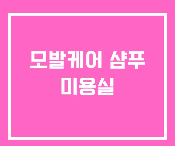 모발케어 샴푸 미용실