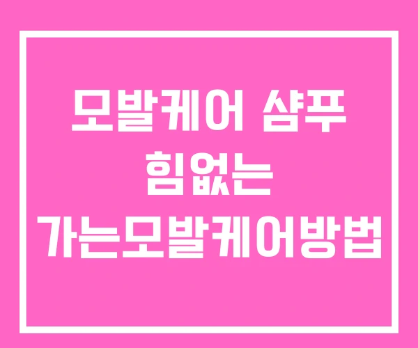 모발케어 샴푸 힘없는 가는모발케어방법