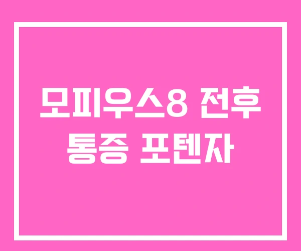 모피우스8 전후 통증 포텐자 모피우스8 전후 통증 포텐자