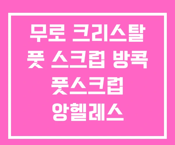 무로 크리스탈 풋 스크럽 방콕 풋스크럽 앙헬레스